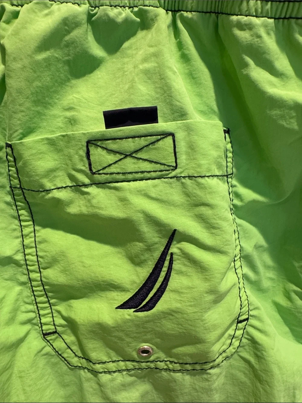 Nautica Neon Lime Green Men's Swim Shorts